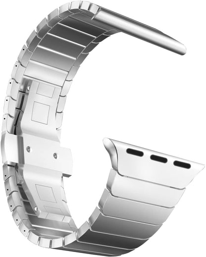 MaKTech Stainless Steel Metal Link Bracelet Band for Apple Watch 10/9/Ultra 2/SE/8/7[2024]