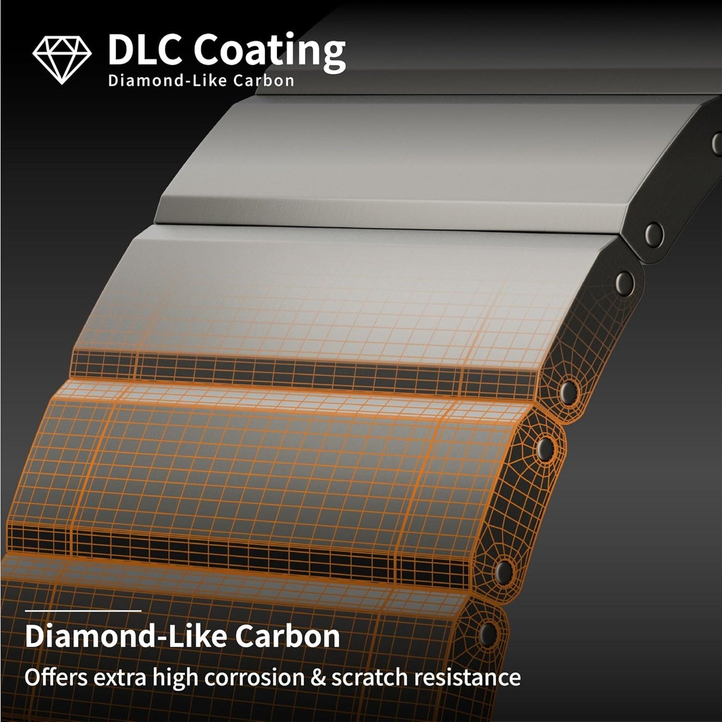 MaKTech Titanium Watch Bracelet Band,Light-Weight Metal Rounded Corner Link Strap with Embedded Buckle,for Apple Watch 10/9/Ultra 2/SE/8/7[2024]