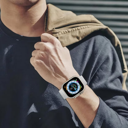 MaKTech Titanium Watch Bracelet Band,Light-Weight Metal Rounded Corner Link Strap with Embedded Buckle,for Apple Watch 10/9/Ultra 2/SE/8/7[2024]