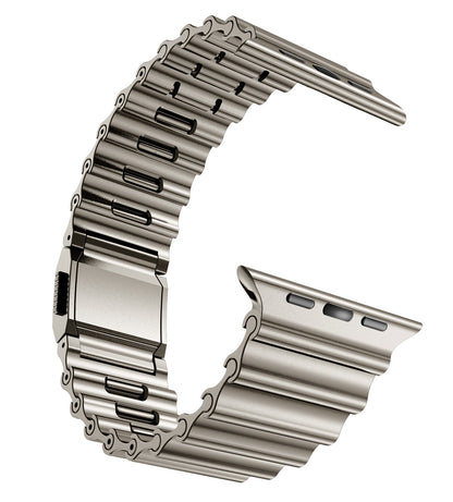MaKTech Edelstahl-Armband für Apple Watch Armband,Selbstzerlegbares Ozean-Metall-Armband mit Magnetverschluss für iWatch Series 11/10/9/8/7,Ultra 3/2,SE 3/2 [2025]